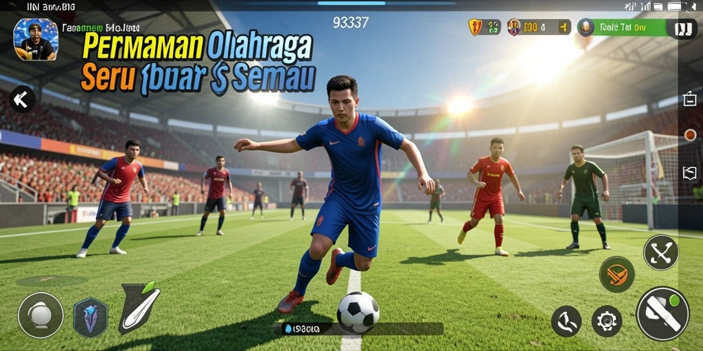 Tampilan gameplay yang mendebarkan dalam 93337, permainan olahraga penuh aksi.