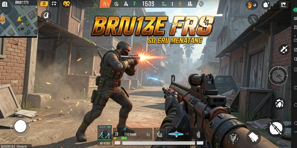 Tangkapan layar BRO178 yang menunjukkan pertempuran FPS yang mendebarkan.