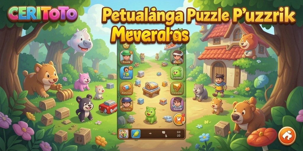 Tampilan gameplay CERITOTO dengan berbagai tantangan puzzle.