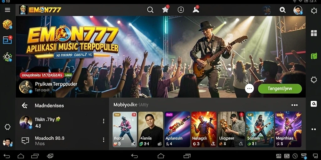 Tampilan gameplay menarik sambil menikmati musik di EMON777.