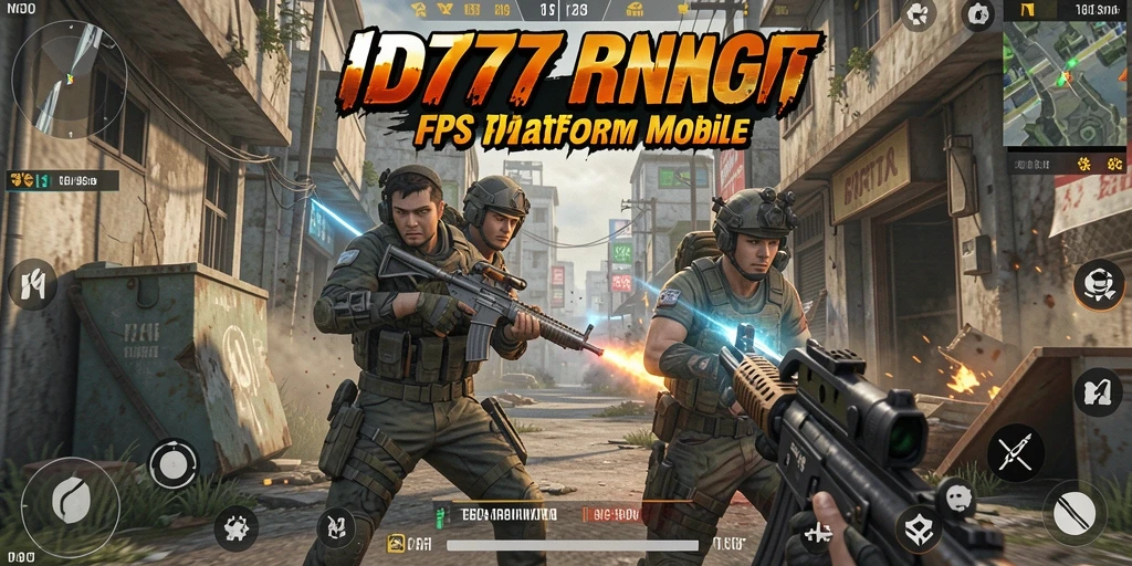 Screenshot gameplay ID777 menampilkan aksi tembak-menembak yang intens.