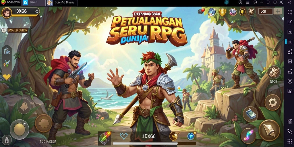 Tampilan grafis menakjubkan dari gameplay RPG IDX66 yang mendebarkan.