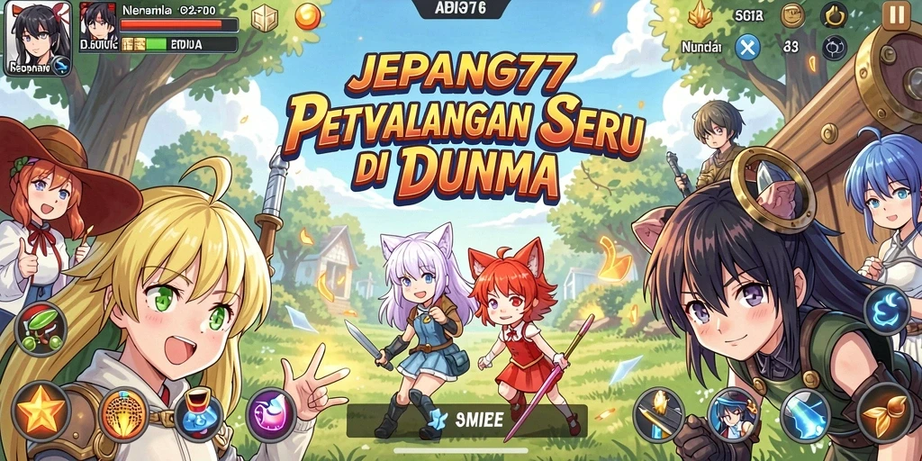Screenshot gameplay JEPANG77 menampilkan aksi karakter anime.