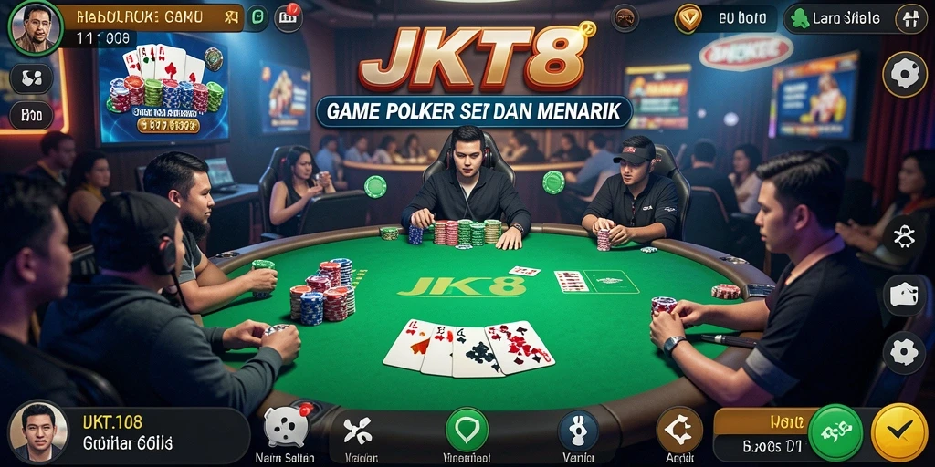 Tampilan gameplay seru di JKT8 dengan interaksi pemain.