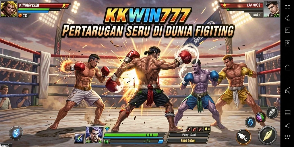 Tampilan gameplay yang mendebarkan dari KKWIN777, menampilkan pertarungan epik.
