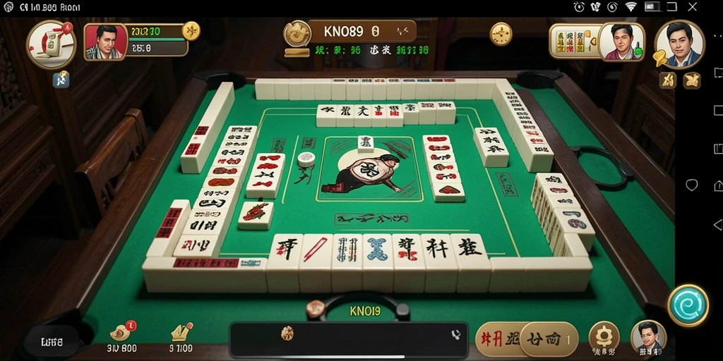 Gambar menampilkan gameplay seru KNO89 dengan ubin Mahjong.