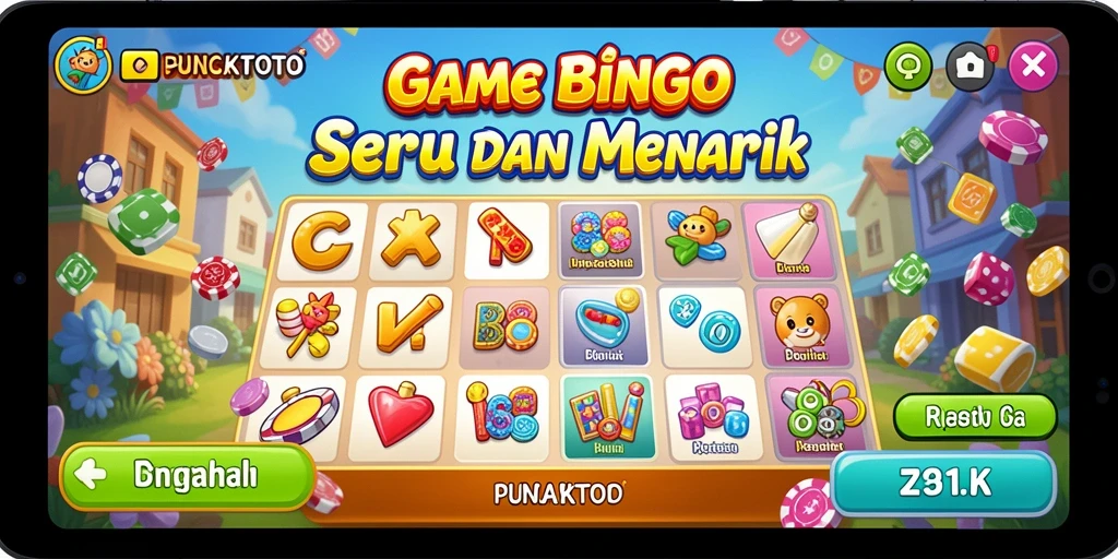 Tampilan gameplay seru PUNCAKTOTO dengan suasana Bingo yang menegangkan.