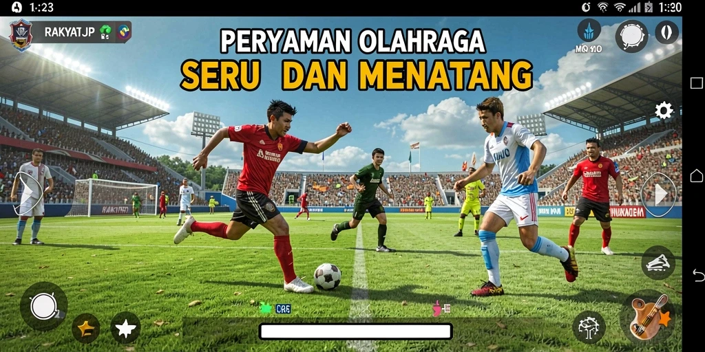 Screenshot RAKYATJP menampilkan gameplay olahraga yang seru dan kompetitif.