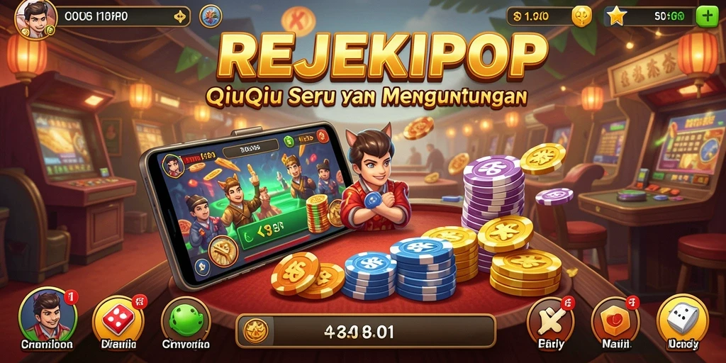 Gameplay menarik dari REJEKIPOP yang menghadirkan keseruan permainan QiuQiu.