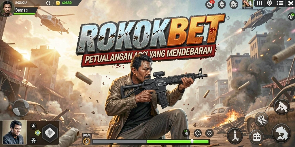 Tampilan aksi menegangkan dalam gameplay ROKOKBET yang mengasyikkan.