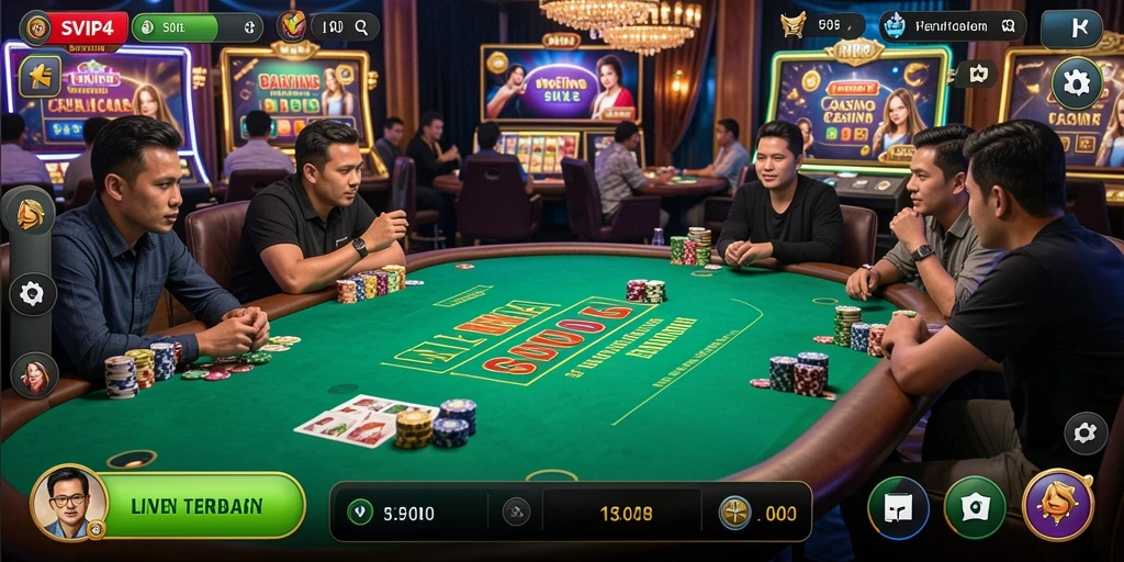 Tampilan gameplay Live Casino yang seru dan mendebarkan dari SVIP4.