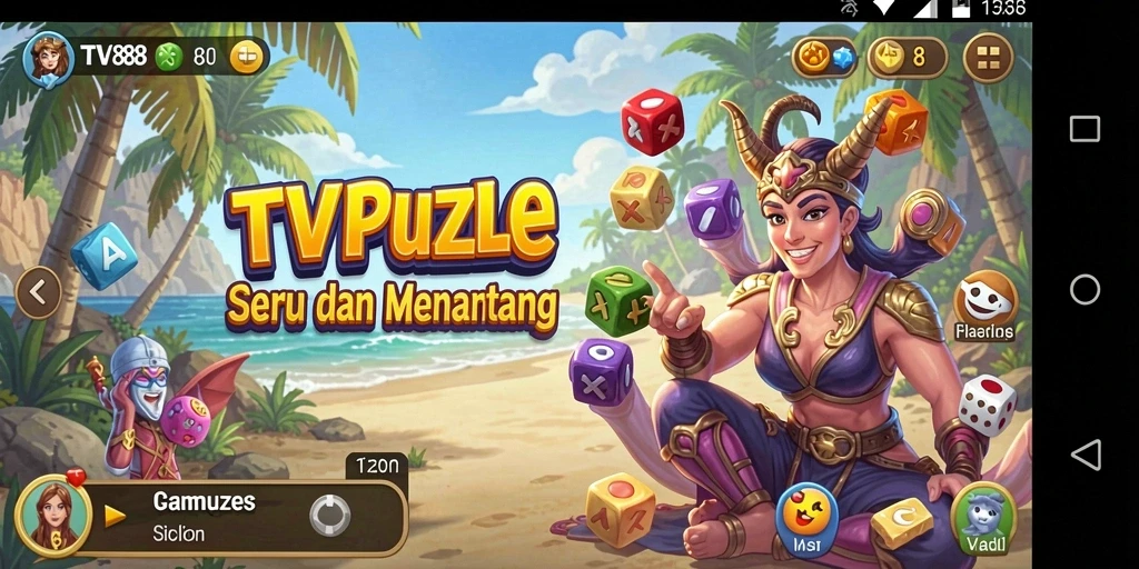 Screenshot utama TV888 menampilkan gameplay Puzzle yang seru.