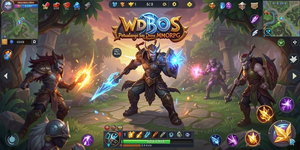 Screenshot dari WDBOS menampilkan aksi seru dalam dunia MMORPG.